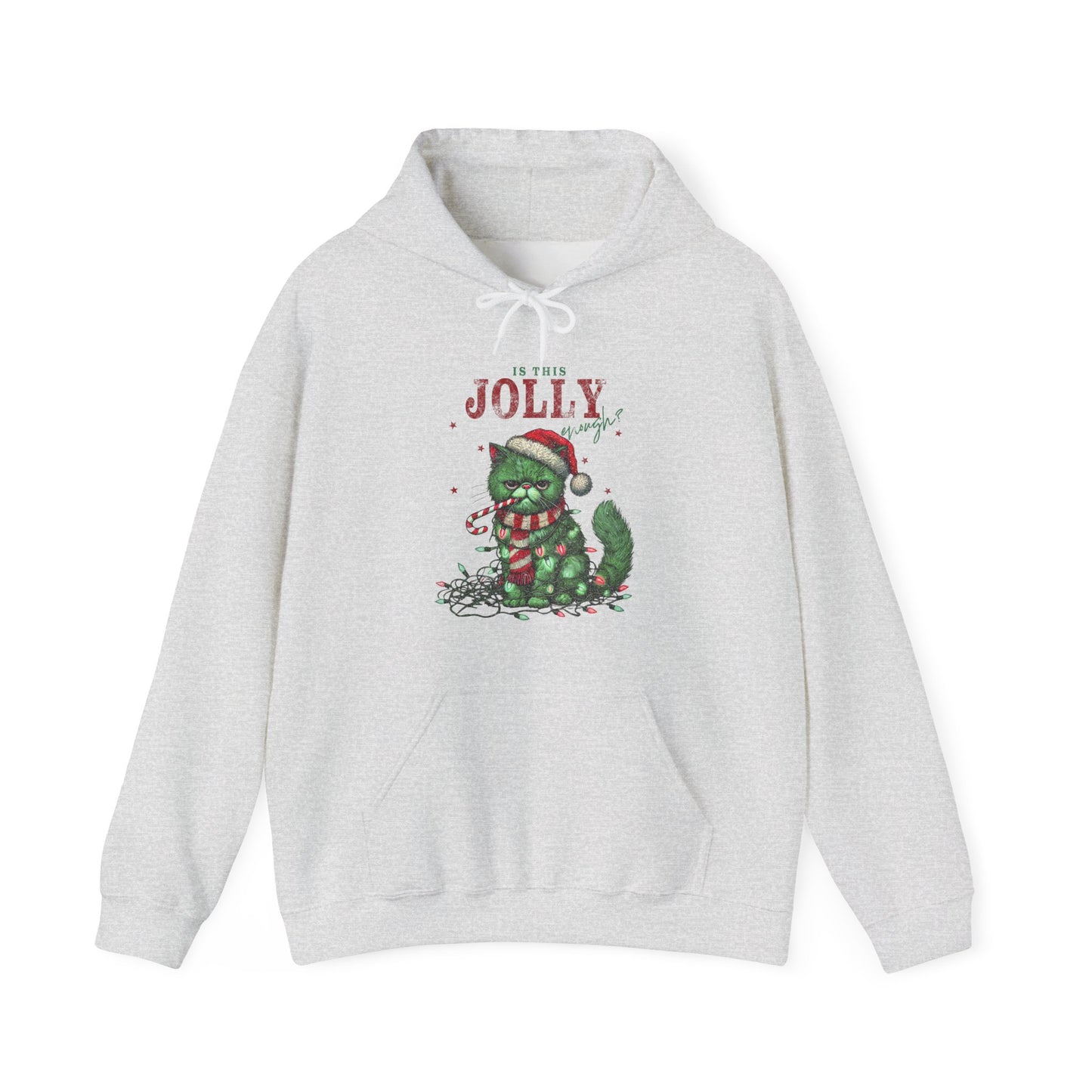 Holiday Dino Hoodie - "Be Jolly" Cute Christmas T-Rex Sweatshirt