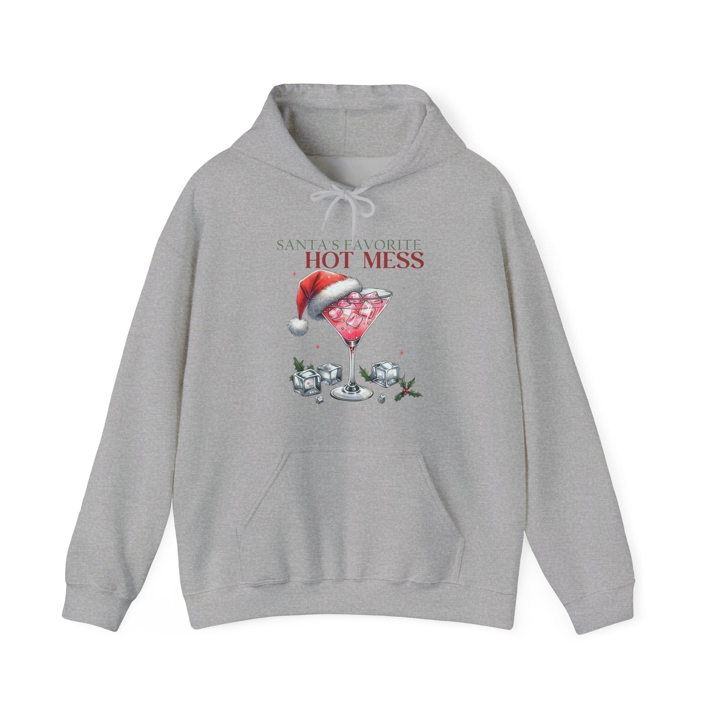 Christmas 'Hot Mess' Cocktail Hoodie — Funny Holiday Party Sweatshirt