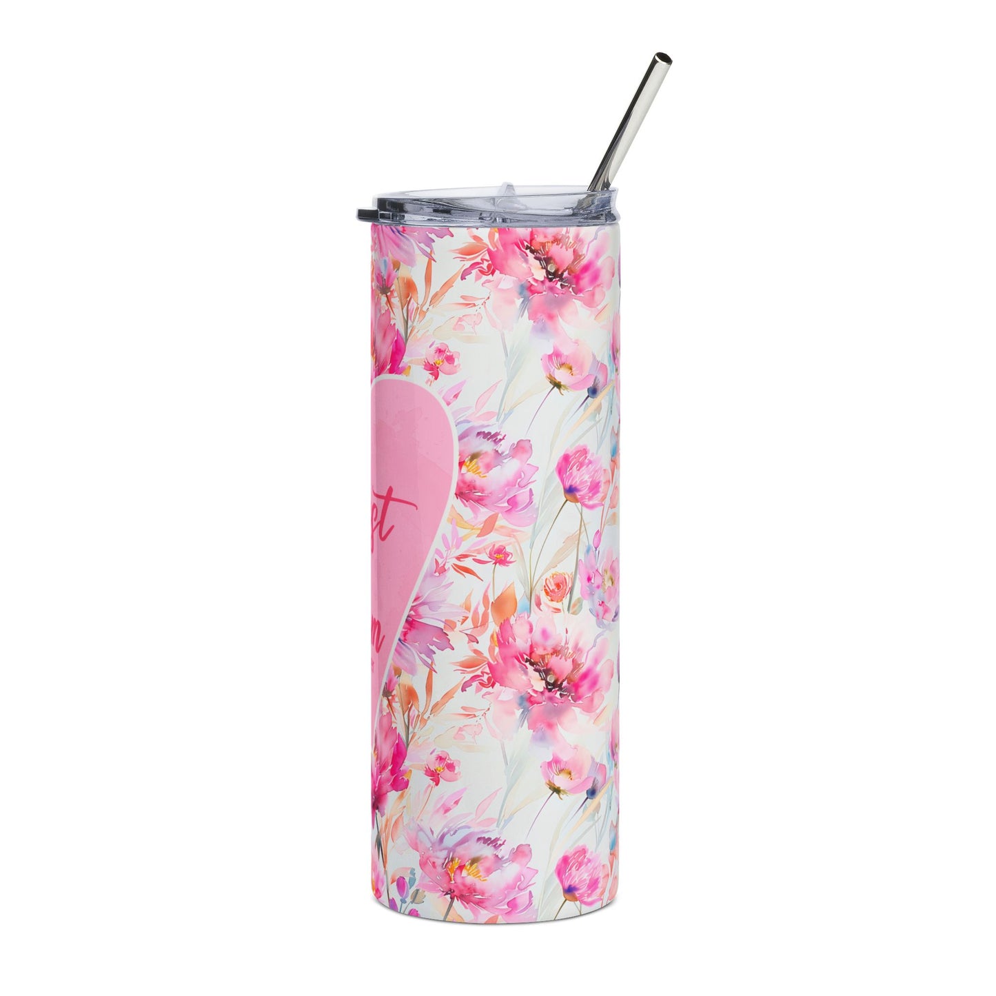 Best Mom Ever Floral Stainless Steel Tumbler - 20oz