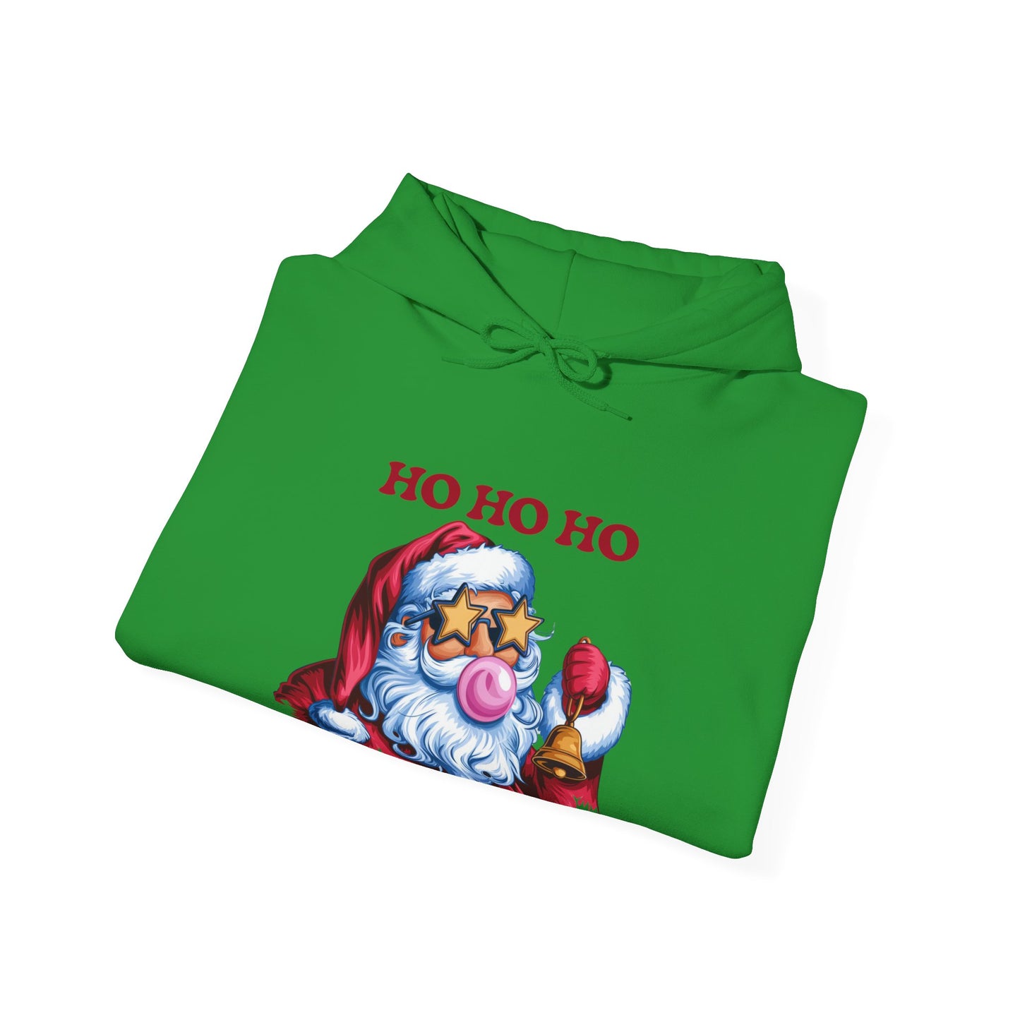 Santa 'Ho Ho Ho' Graphic Hoodie — Festive Retro Santa Pullover for Christmas