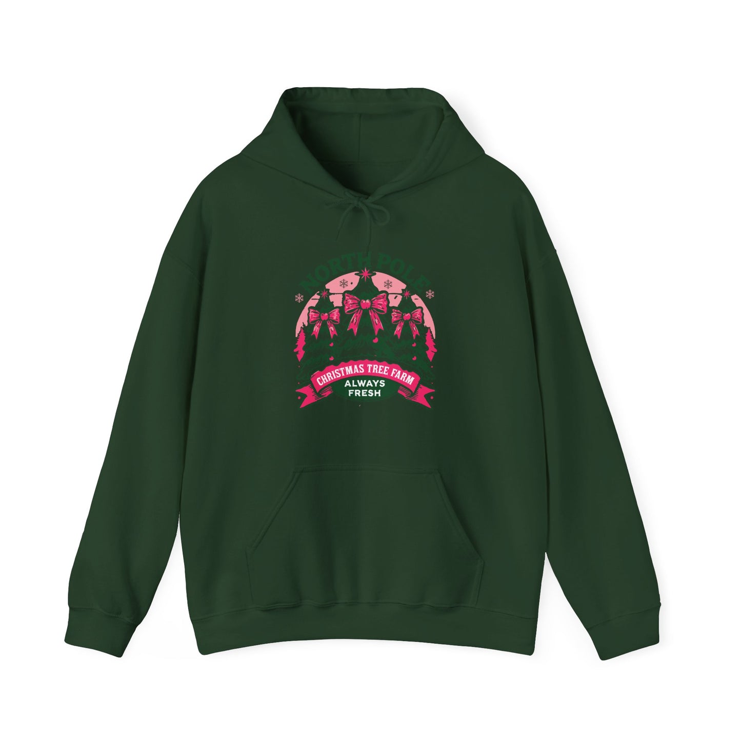 North Pole Christmas Tree Farm Hoodie - Vintage Holiday Winter Sweatshirt